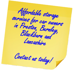 Sticky note promotion for Lancashire car storage